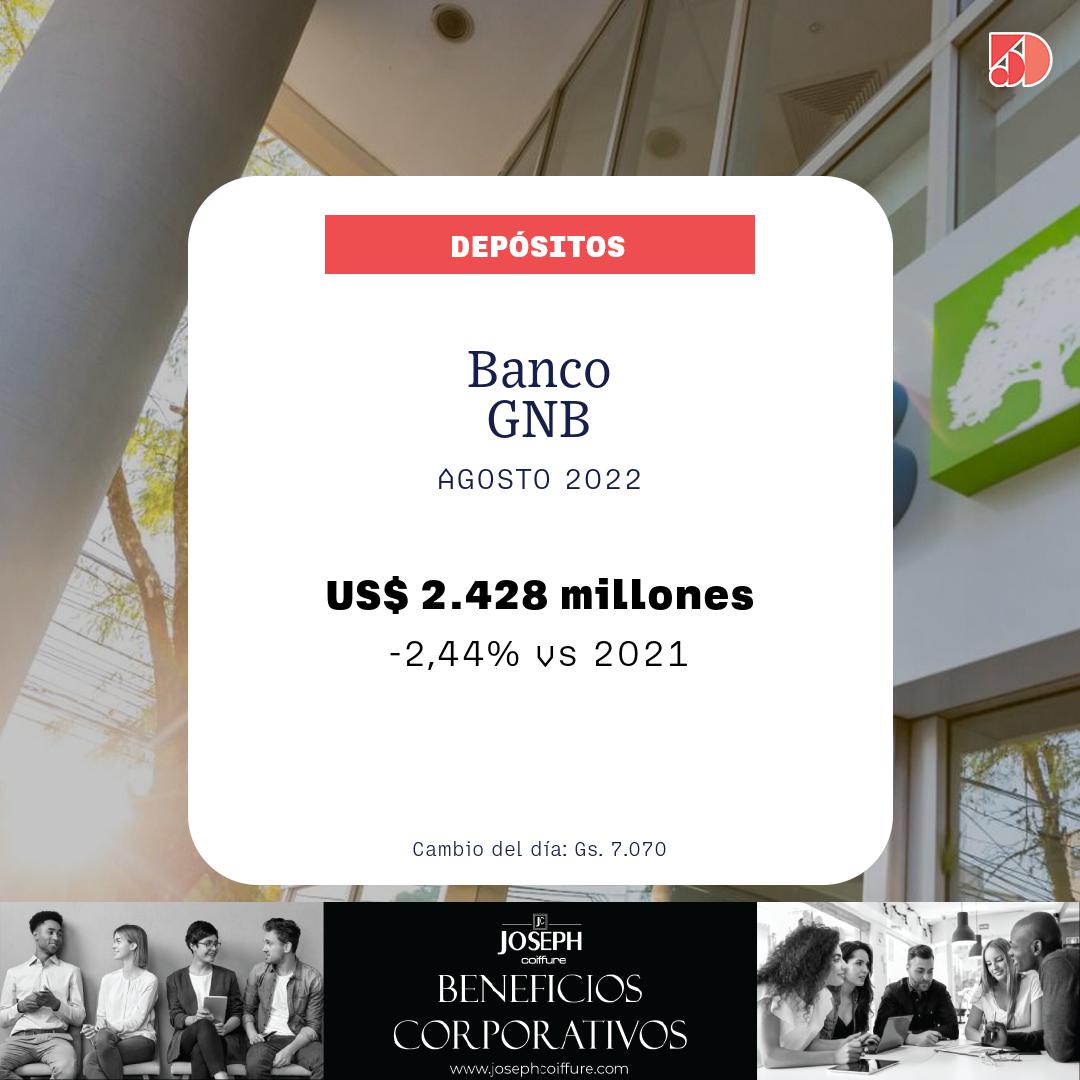 Los Dep Sitos Del Banco Gnb Llegaron A Us Millones A Agosto