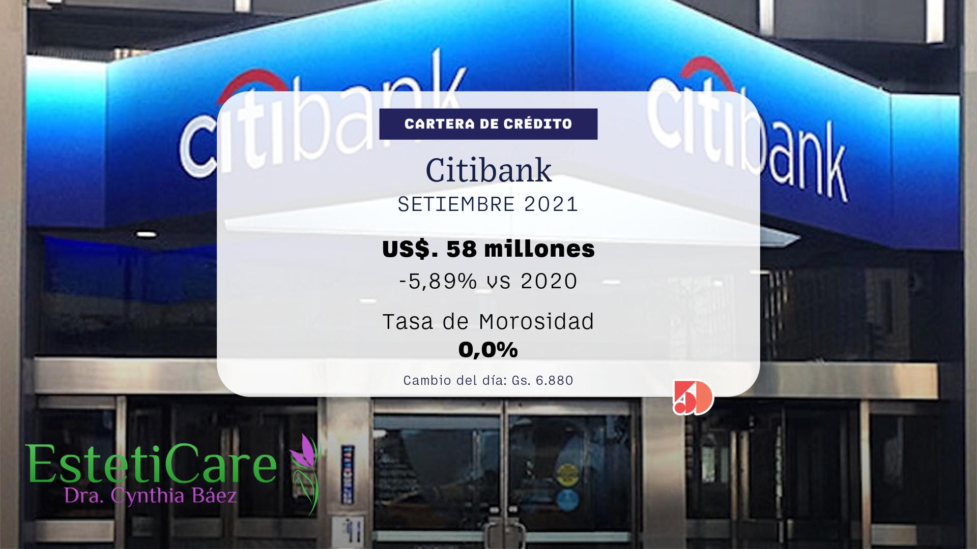 Citibank 5 se contrajo su cartera de prestamos en setiembre 2021